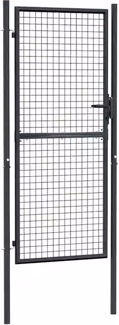 Cancello da Giardino-Porta da giardino in Rete di Acciaio Zincato 100x200 cm Grigio