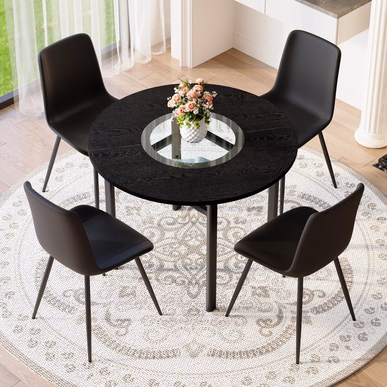 Tavolino da caffè, vetro di sicurezza a doppio strato, MDF, aspetto marmorizzato, disponibile in diversi colori (marrone e nero)