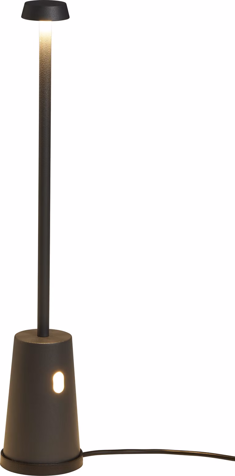 Northpoint Lampada da tavolo a LED con stazione di ricarica, dimmerabile in continuo, con sensore a sfioramento, bianco caldo 3000K IP54