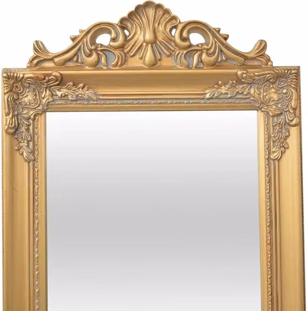 Specchio Autoportante Stile Barocco 160x40 cm Oro