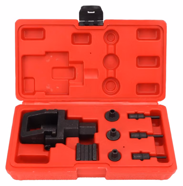 Elzusha - Set di 8 elementi per la rottura delle catene - Set di perni a rivetto - Set di utensili - Motocicletta/ATV/Auto - Adatto per catene 520/525/530/532 - Acciaio al carbonio forgiato - Tagliacatena