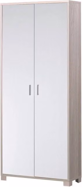 Armadio 2 Ante 83x190x29 cm Olmo Chiaro/Bianco Fiammato