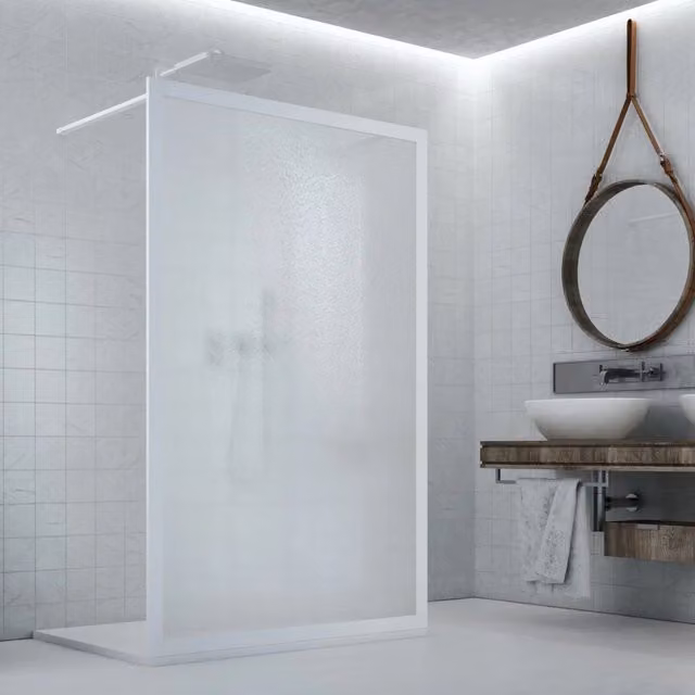 Parete doccia Walk-in FORTE mod. Beatrix Centrale in acrilico bianco e trasparente, L: 120 cm, H: 190 cm