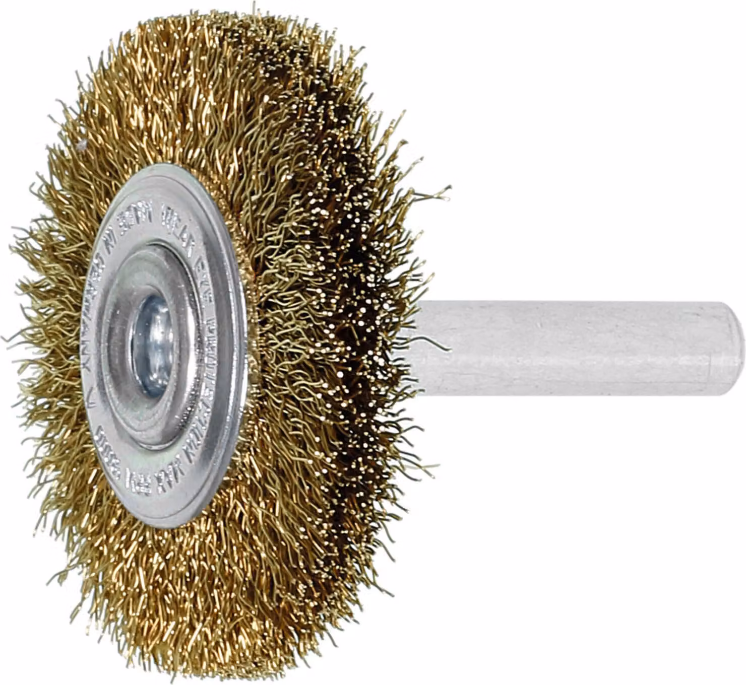 Lessmann Spazzola circolare con gambo in filo d'acciaio, ottonato 0,25 mm, ⌀ spazzola x larghezza setole: 70X10 mm