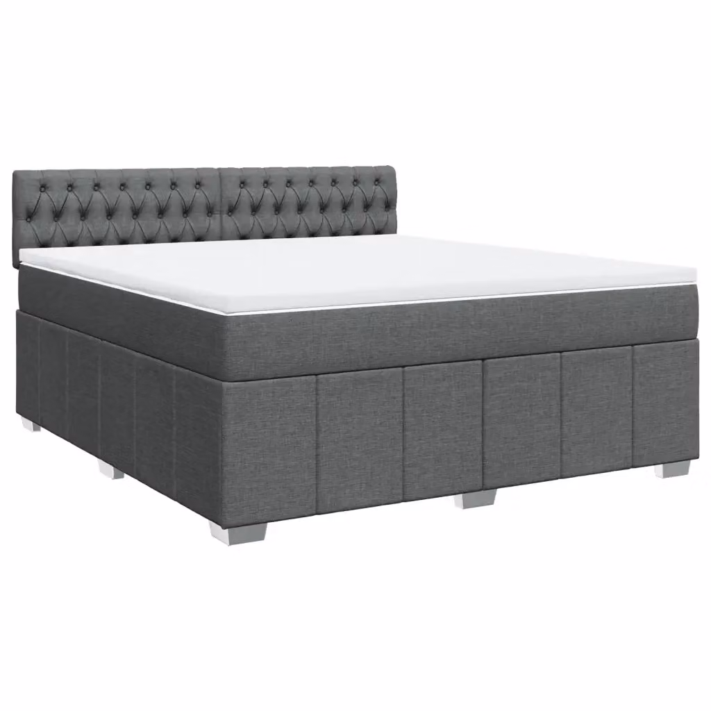 Letto Ibrido vidaXL con Giroletto a Molle e Materasso Grigio e Bianco L/P: 180 x 200 cm – 2