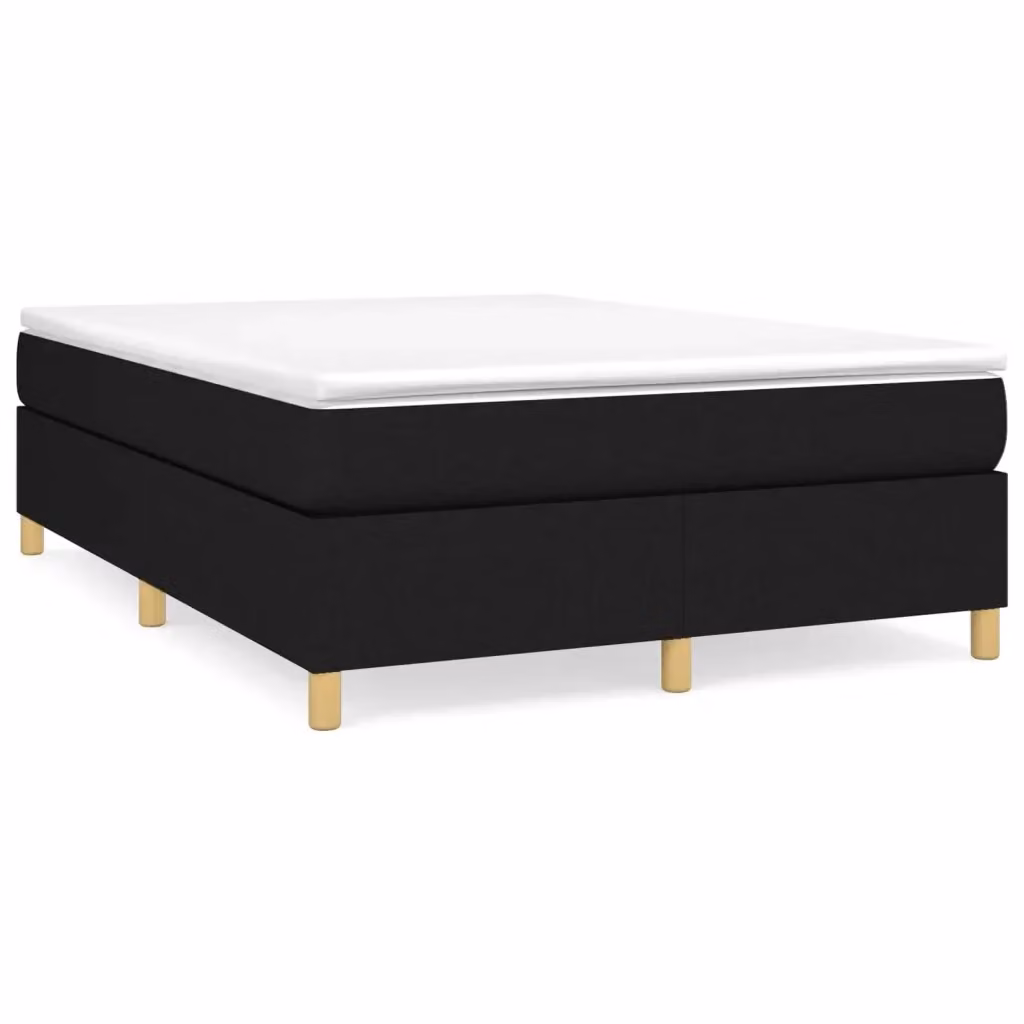 Letto Ibrido vidaXL con Giroletto a Molle e Materasso in Tessuto Nero e Bianco L/P: 140 x 200 cm – 2