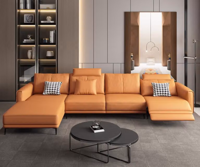 Sofa Couch Modern Relax Sitz Luxus Möbel Wohnlandschaft Ecksofa L-Form Polster