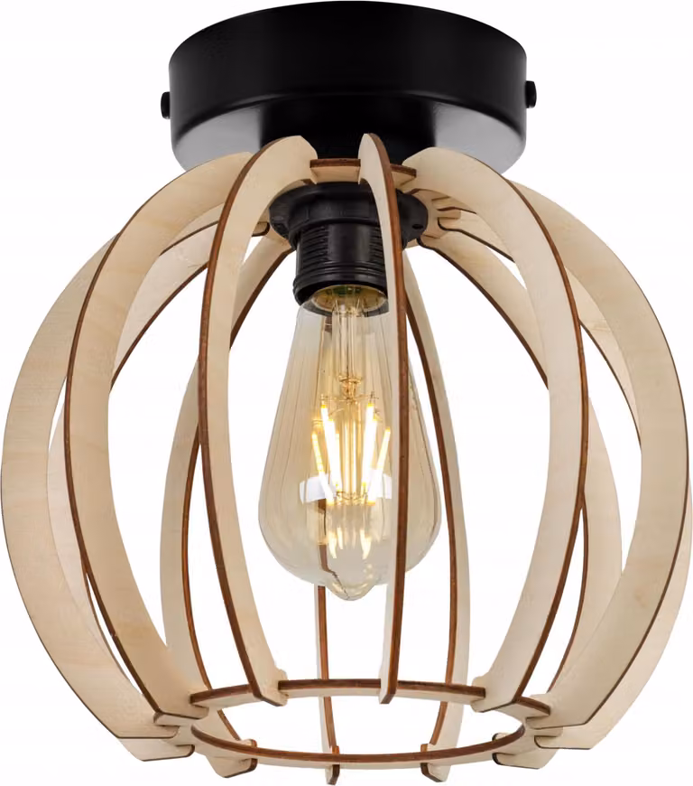 Moderna Lampada A Sospensione A Led In Legno