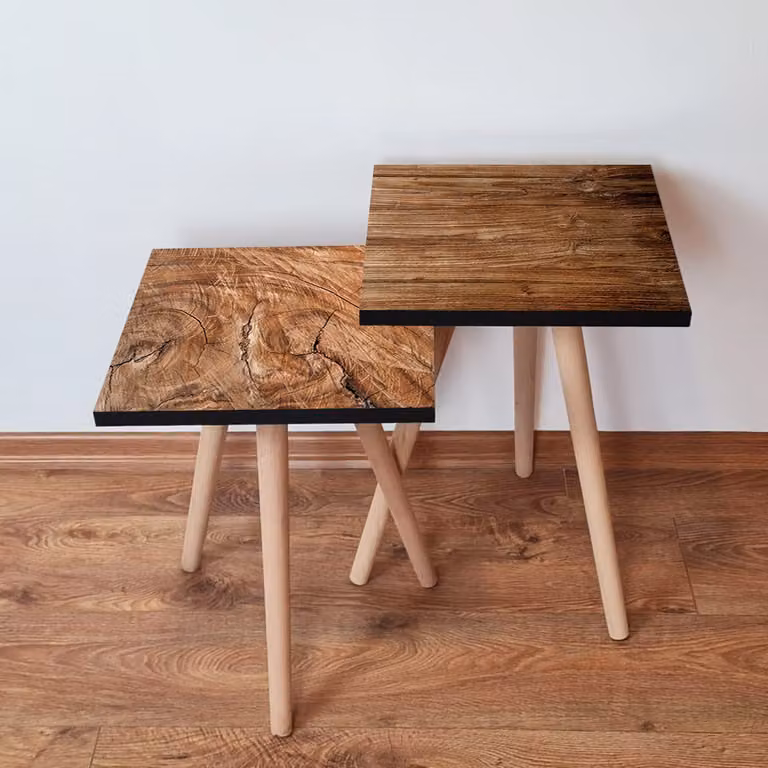 Skye Decor, 2Shp425 - Brown, tavolino (2 pezzi), marrone, 100% MDF, 35 x 35 x 47 cm