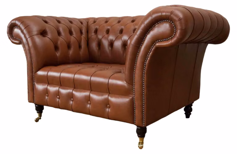 Chesterfield Design Stoff Couch Sessel 1.5 Sitzer Polster Sofas Lounge