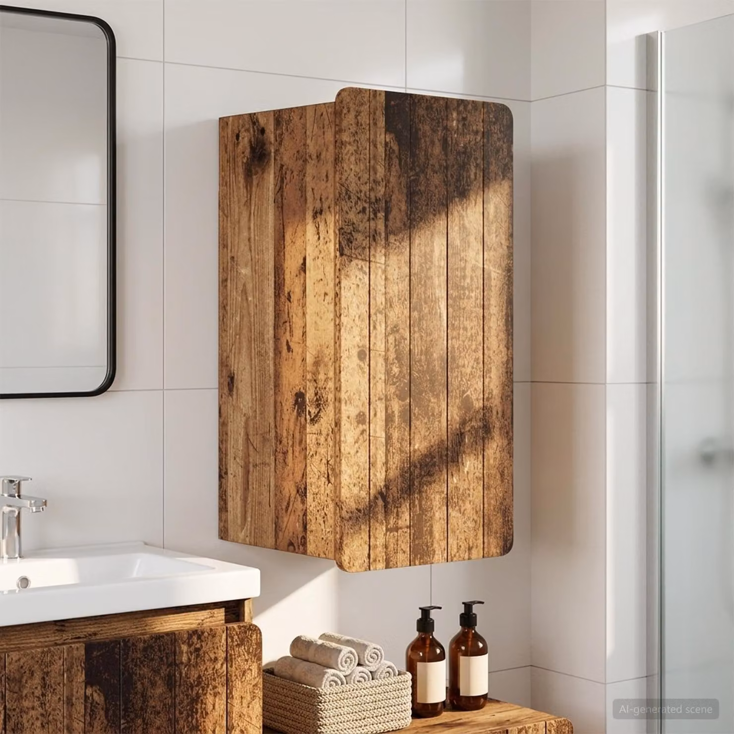 Armadio da bagno a muro vidaXL ZWOLLE in legno marrone, L 30 cm x P 31 cm x H 63 cm