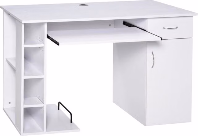Scrivania per Computer Xylo Bianca Moderna L: 120 cm, P: 60 cm, H: 74 cm