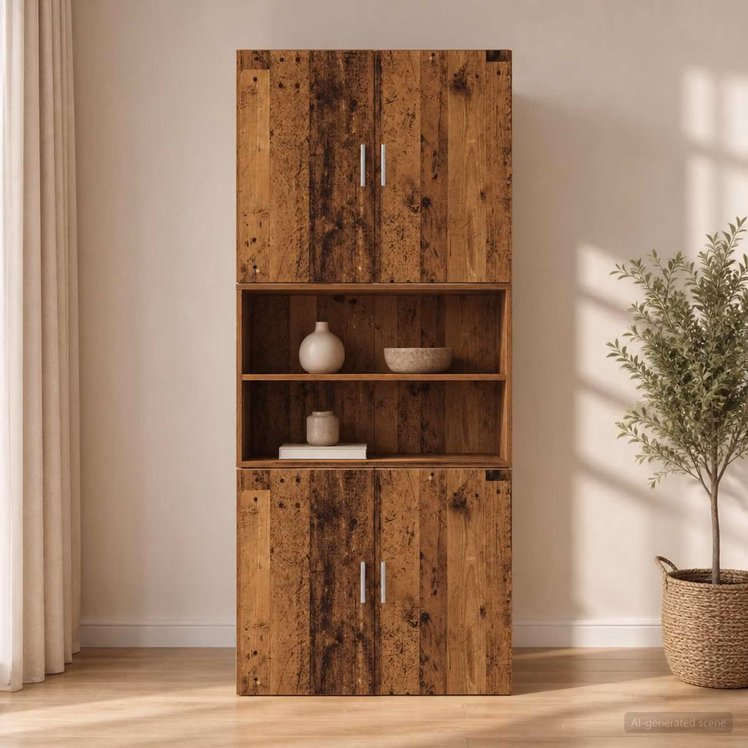 Armadietto a muro vidaXL in legno marrone opaco L: 80 cm, P: 42,5 cm, H: 64 cm