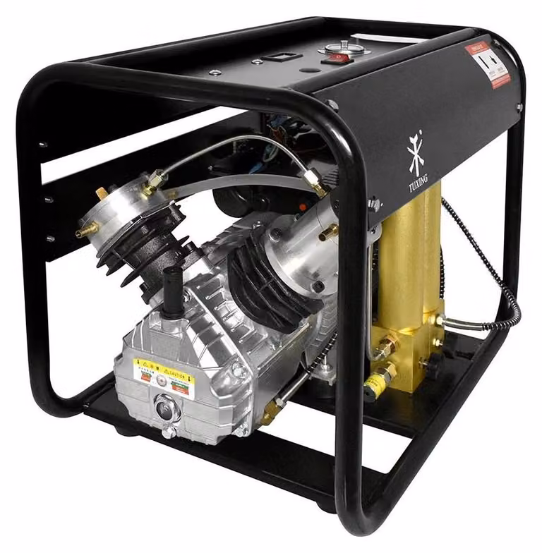 Compressore d'aria PCP - Compressore ad alta pressione 300 bar TXEDM042 - 4500 psi - Spegnimento automatico - Filtro integrato - Adatto per bombole subacquee da 6,8 litri - 220V