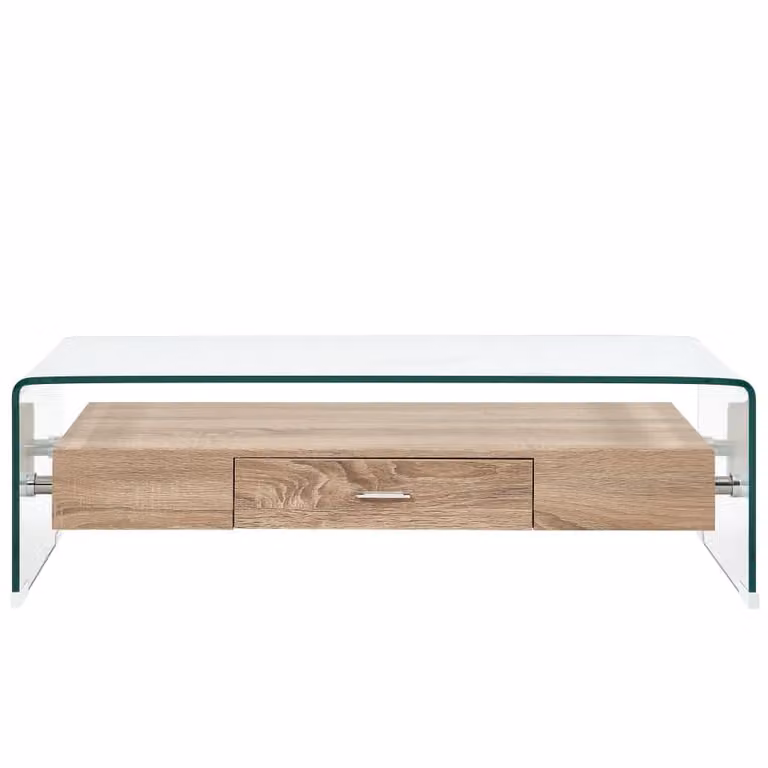 Tavolino da Salotto Trasparente 98x45x31 cm in Vetro Temperato