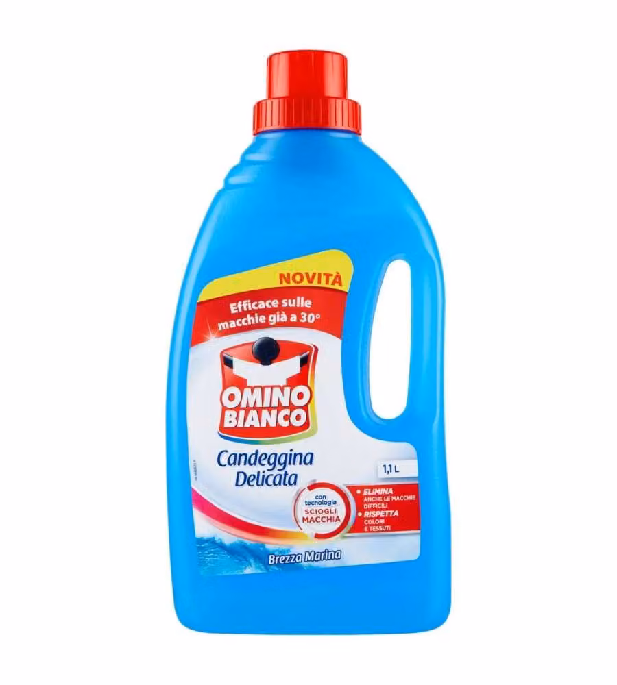 Omino Bianco Candeggina Delicata Brezza Marina 1100 ml - Smacchia e Igienizza