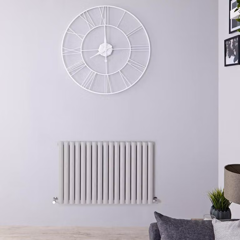 Radiatore di Design Orizzontale Doppio Grigio Chiaro - 635 x 1000mm - 1250W - Revive