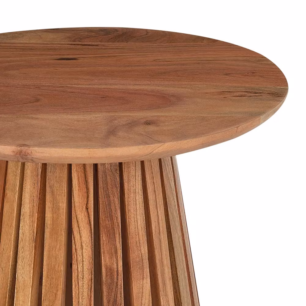 Tavolino rotondo moderno BELIANI in legno di acacia marrone per soggiorno – 2