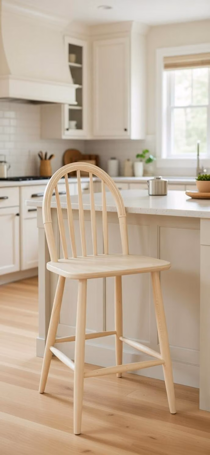 Sgabello in legno con seduta quadrata, dal design moderno