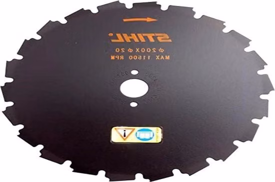 Lama circolare con denti a sega per la lavorazione del legno, diametro 200 mm, foro 20 mm, colore nero