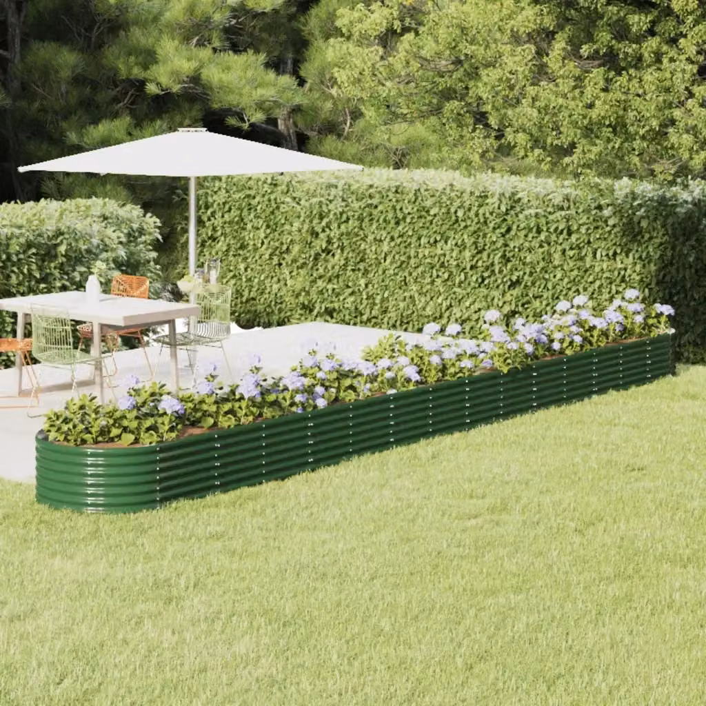 Letto da giardino DESIGN IN in acciaio zincato verde per orto e fiori L: 620 cm, P: 80 cm, H: 36 cm – 2