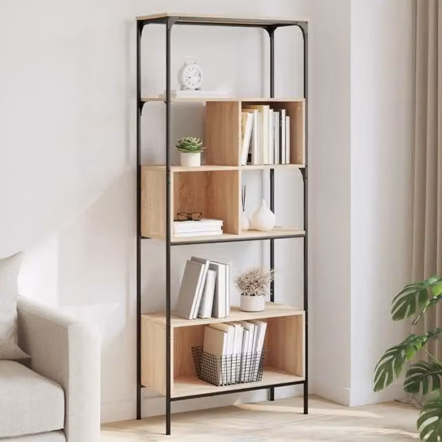 Libreria Design Mania con 5 Ripiani in Stile Industrial, Colore Marrone, L/P/H: 76 x 33 x 188,5 cm
