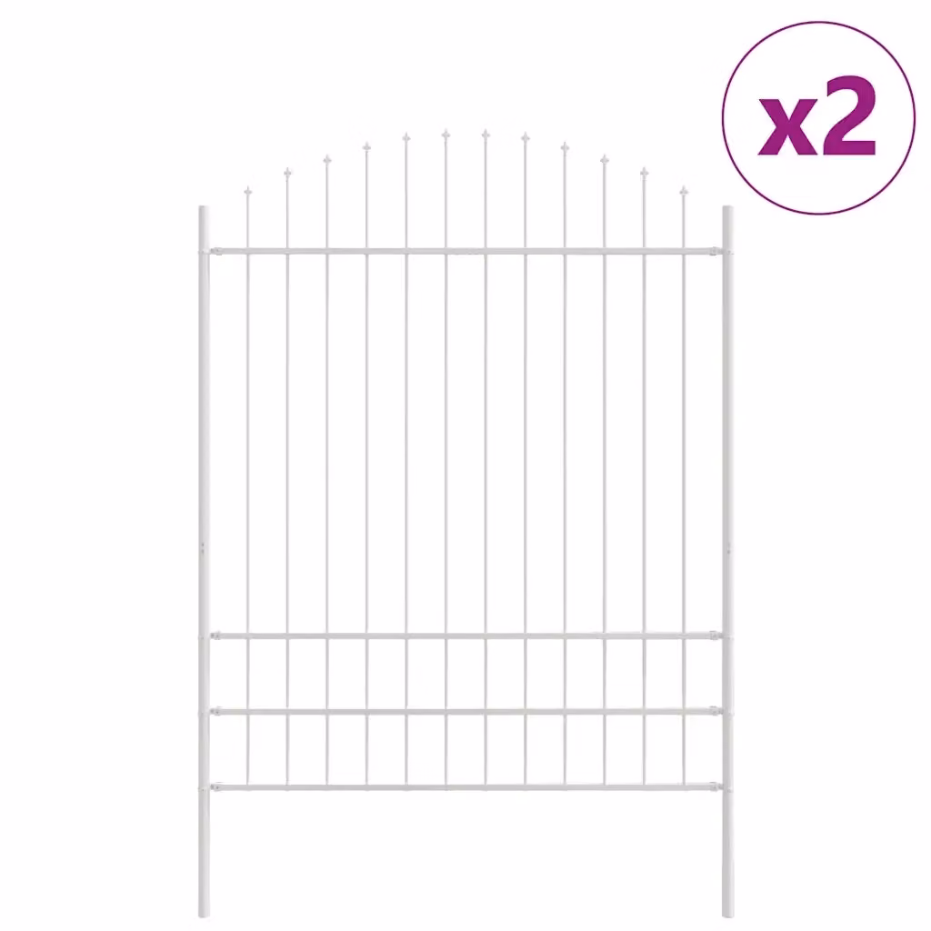 Set di 2 recinzioni per giardino vidaXL WOERDEN in acciaio verniciato a polvere, colore bianco, H: 225 cm, L: 170 cm – 2