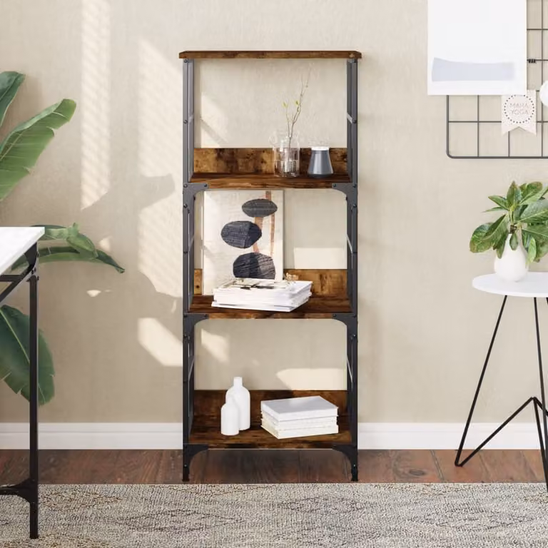 Libreria Industrial vidaXL in Legno e Metallo, Colore Marrone, L 50 cm x P 33 cm x H 117,5 cm