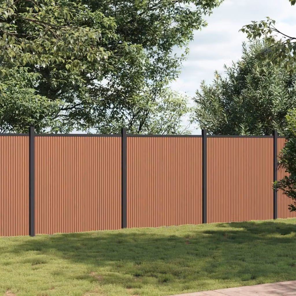 Maison Exclusive - Elemento di recinzione marrone 526x186 cm in WPC