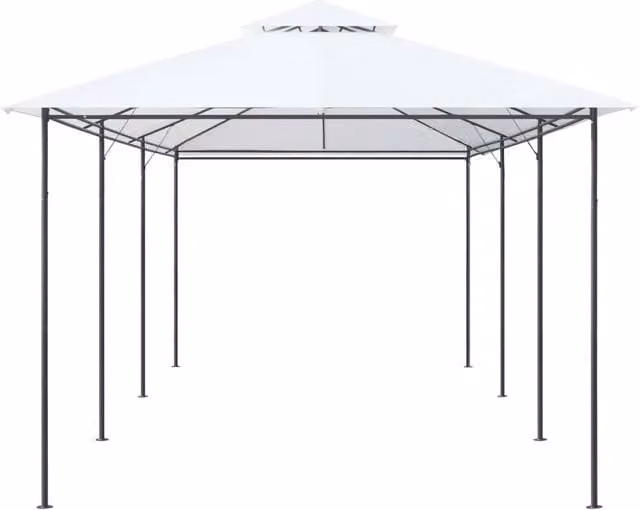 Gazebo Outsunny Bianco in Acciaio e Poliestere L: 600 cm, P: 298 cm, H: 270 cm