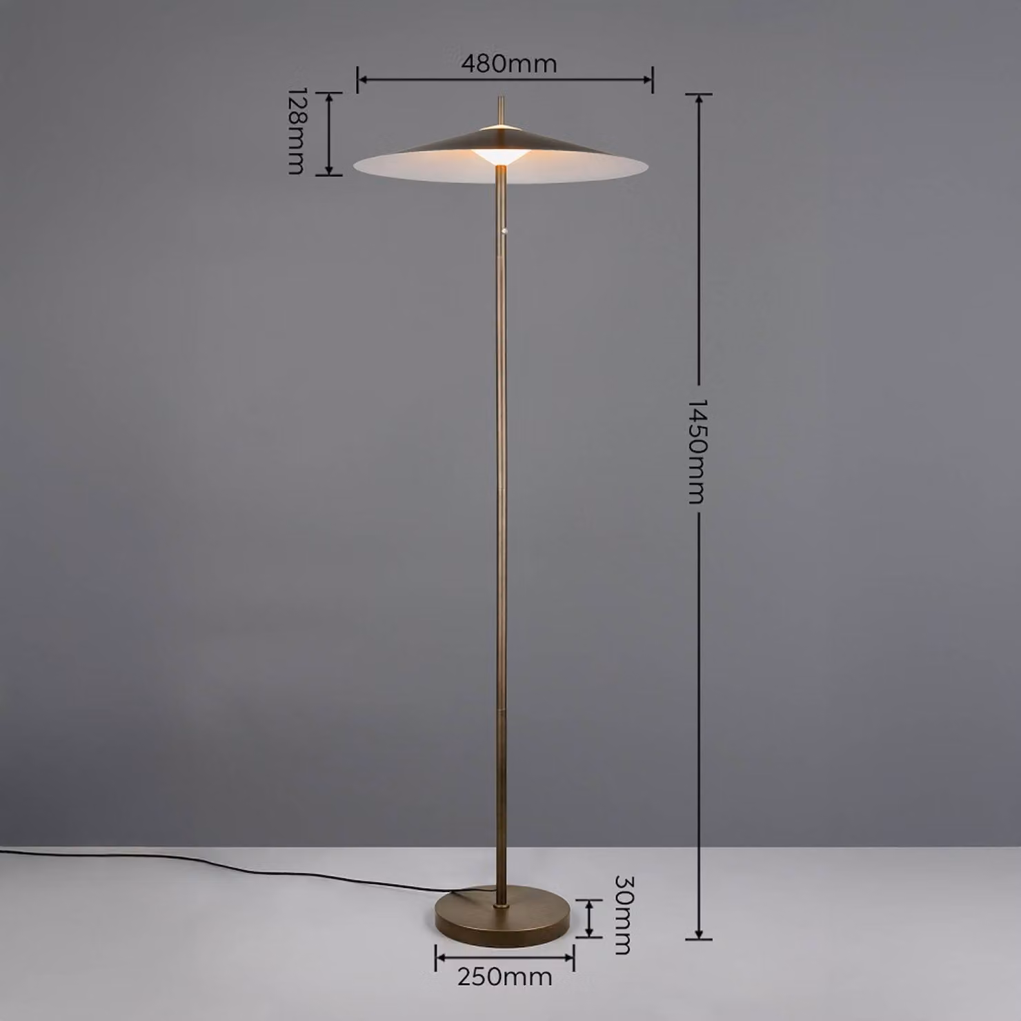 Trio Lighting Lampada da terra a LED Amalo, dimmerabile, Alluminio / Grigio / Zincato, Soggiorno / Sala da pranzo, Metallo, Moderno, Lampada LED da terra