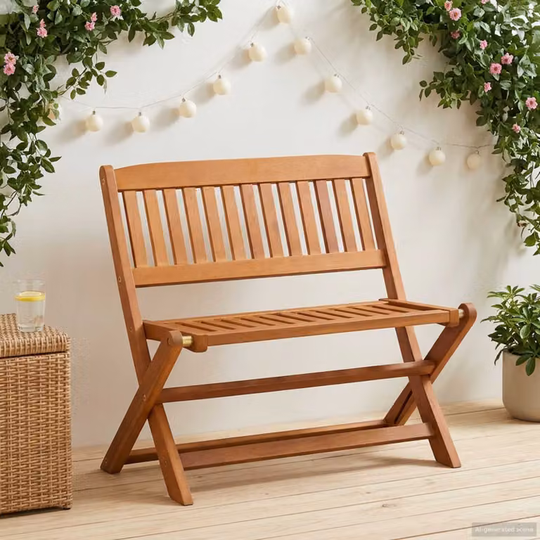 Panchina per bambini vidaXL in legno oliato marrone L: 61 cm, P: 38 cm, H: 57 cm