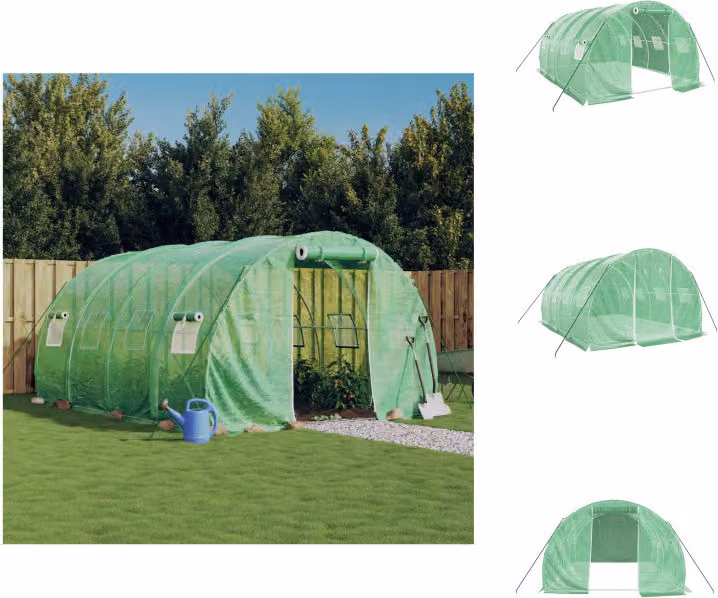 vidaXL Serra con struttura in acciaio verde 12 m² 4x3x2 m - Serre