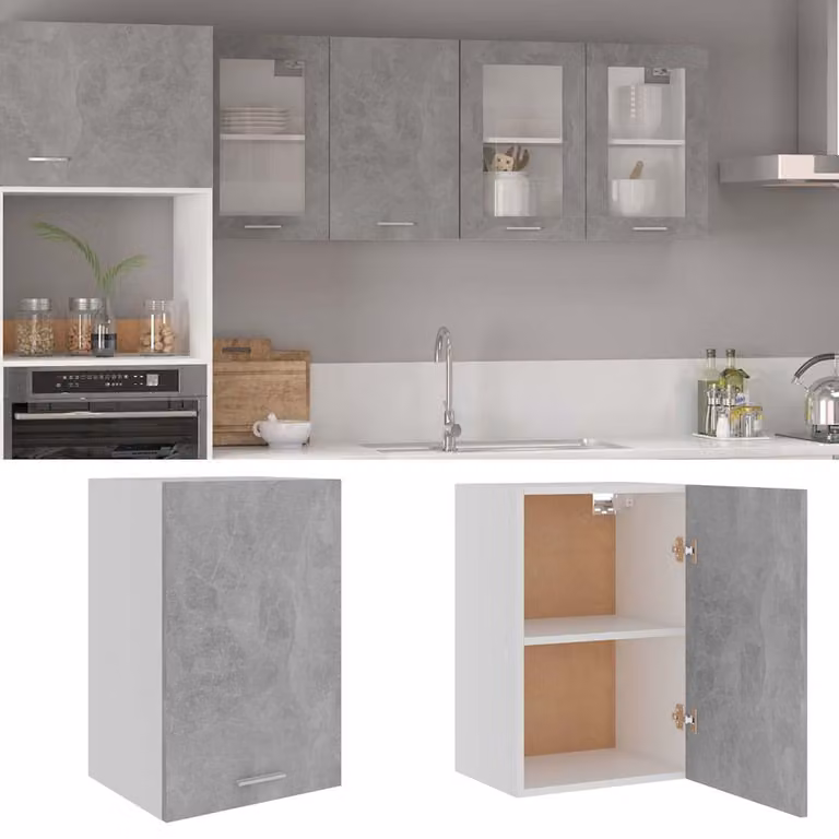 vidaXL Mobile Pensile “Lyon” Grigio Cemento 39,5x31x60cm