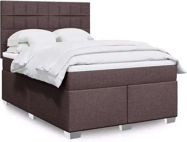 Letto Ibrido con Giroletto a Molle e Materasso vidaXL, Marrone e Bianco, L 160 cm x P 200 cm