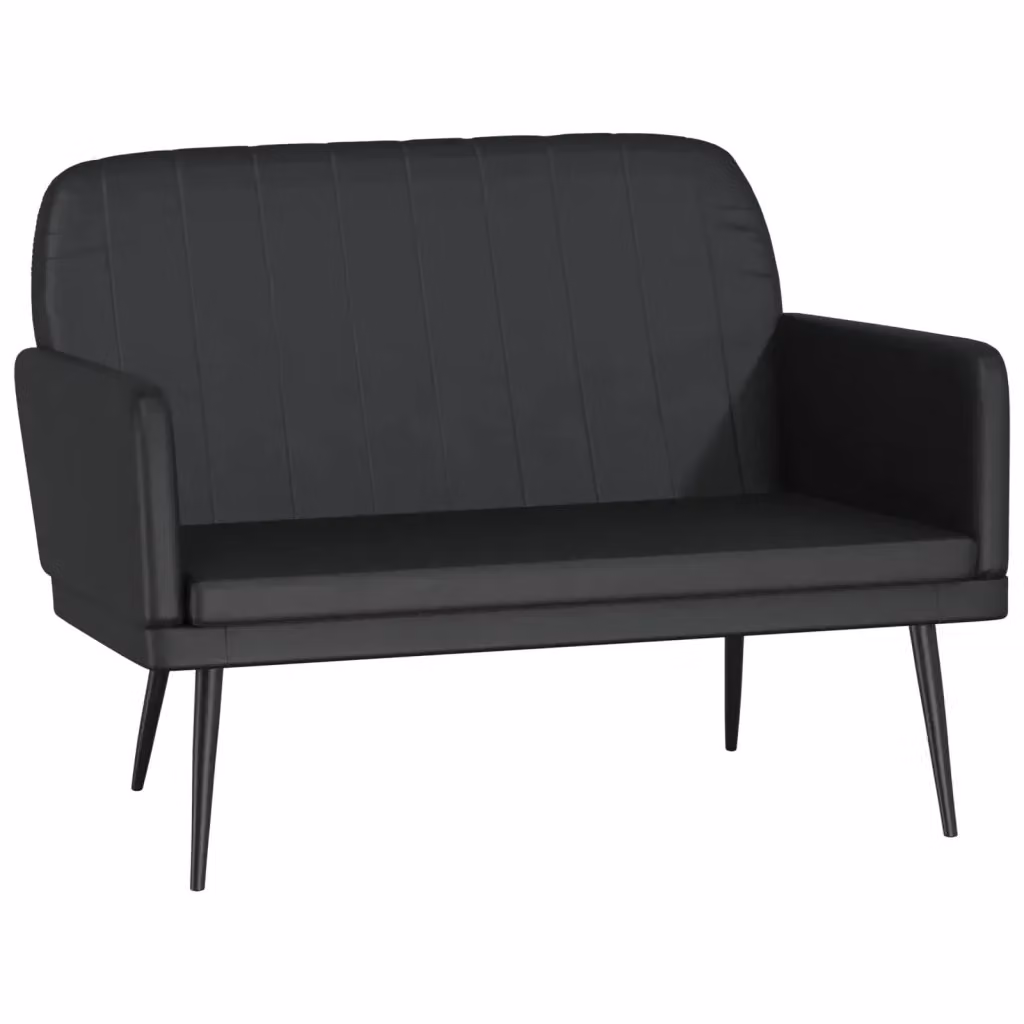 Panca-Sgabello Design Mania in Similpelle Nera con Struttura in Metallo L: 107 cm, P: 80 cm, H: 81 cm – 2
