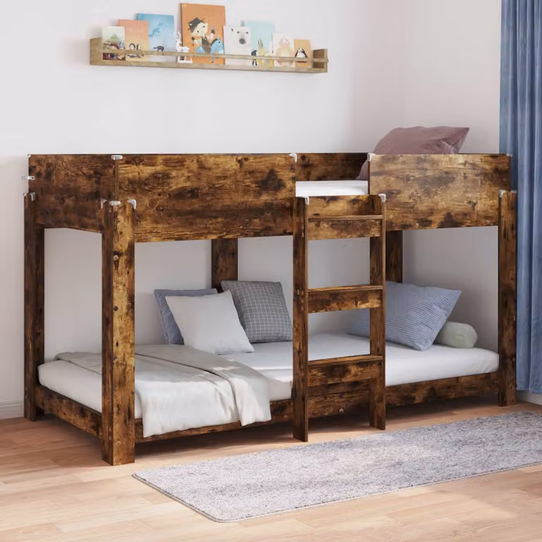 Letto a Castello per Bambini vidaXL in Legno Rovere Marrone 100 x 200 cm