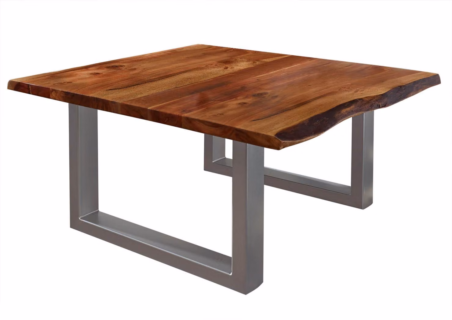 MASSIVMOEBEL24 | FREEFORM 2 Tavolino da salotto in legno di acacia - laccato / noce 90x90x45