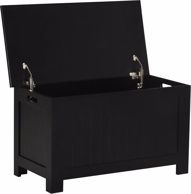 Baule contenitore con coperchio ¨C Xylo ¨C nero 81x40x46 cm