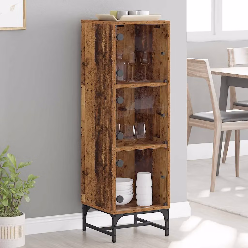 Credenza moderna vidaXL in legno effetto vecchio marrone L 35 cm x P 37 cm x H 117 cm