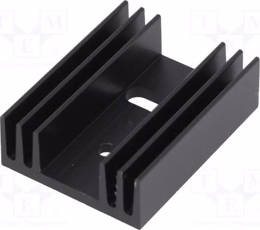 1 radiatore: nero, stampato. Lunghezza: 37,5 mm, Larghezza: 29 mm, Altezza: 11,5 mm. Codice: SK 09 37,5 SA TO 220