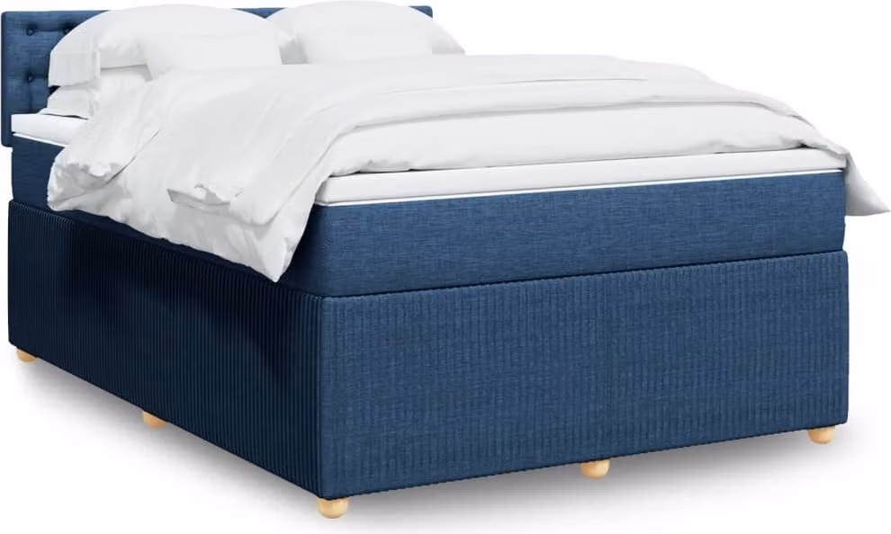 Maison Exclusive - Letto boxspring con materasso blu 140x200 cm Tessuto