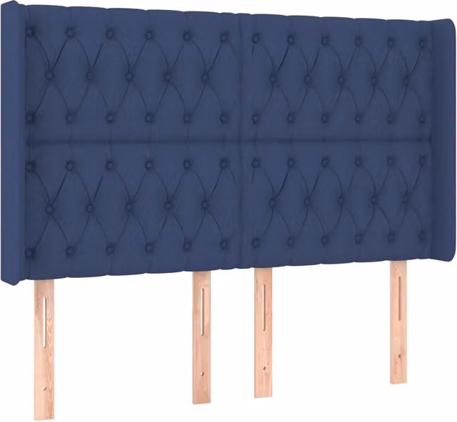 Testiera | Testata ad Orecchio Blu 163x16x118/128 cm in Tessuto