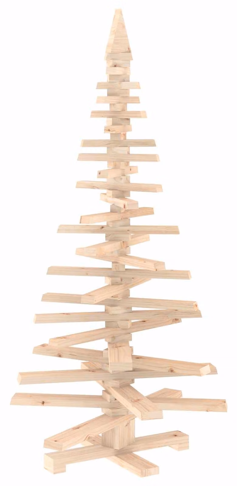 Albero di Natale in legno KOTKA, 150 cm, realizzato in legno di pino massello, aspetto naturale