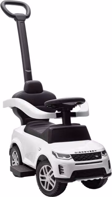 AIYAPLAY Macchina Cavalcabile Licenza Land Rover con Maniglia e Barriera, Bianco, L/P/H: 84 x 40 x 94.5 cm – 1