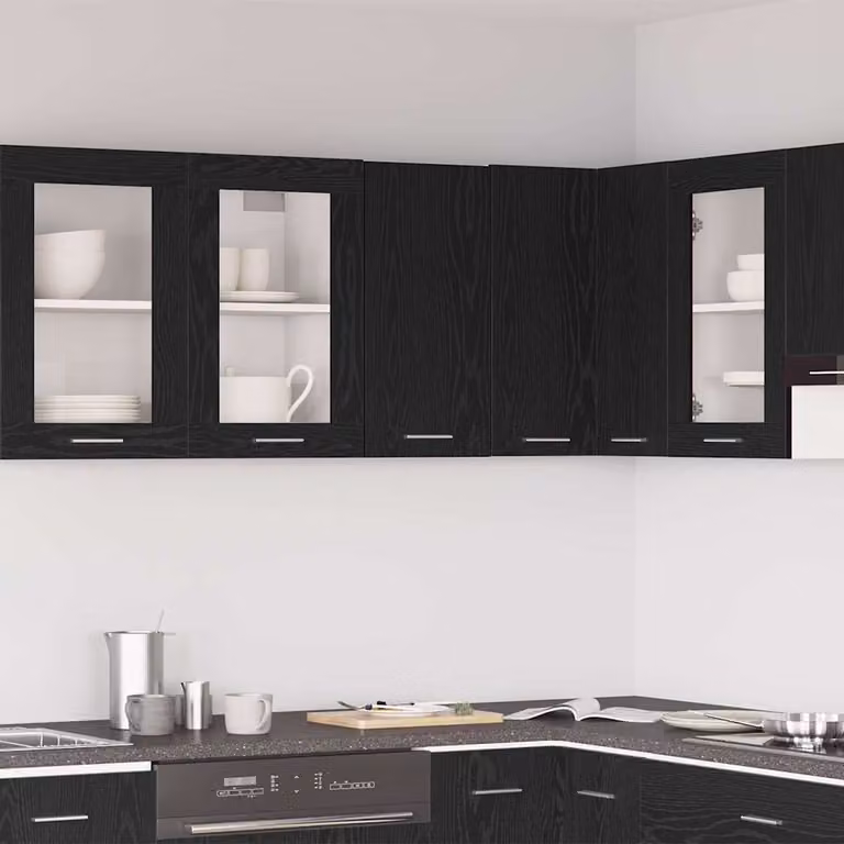 Pensile da cucina moderno vidaXL in legno MDF nero L/P/H: 30 x 31 x 60 cm