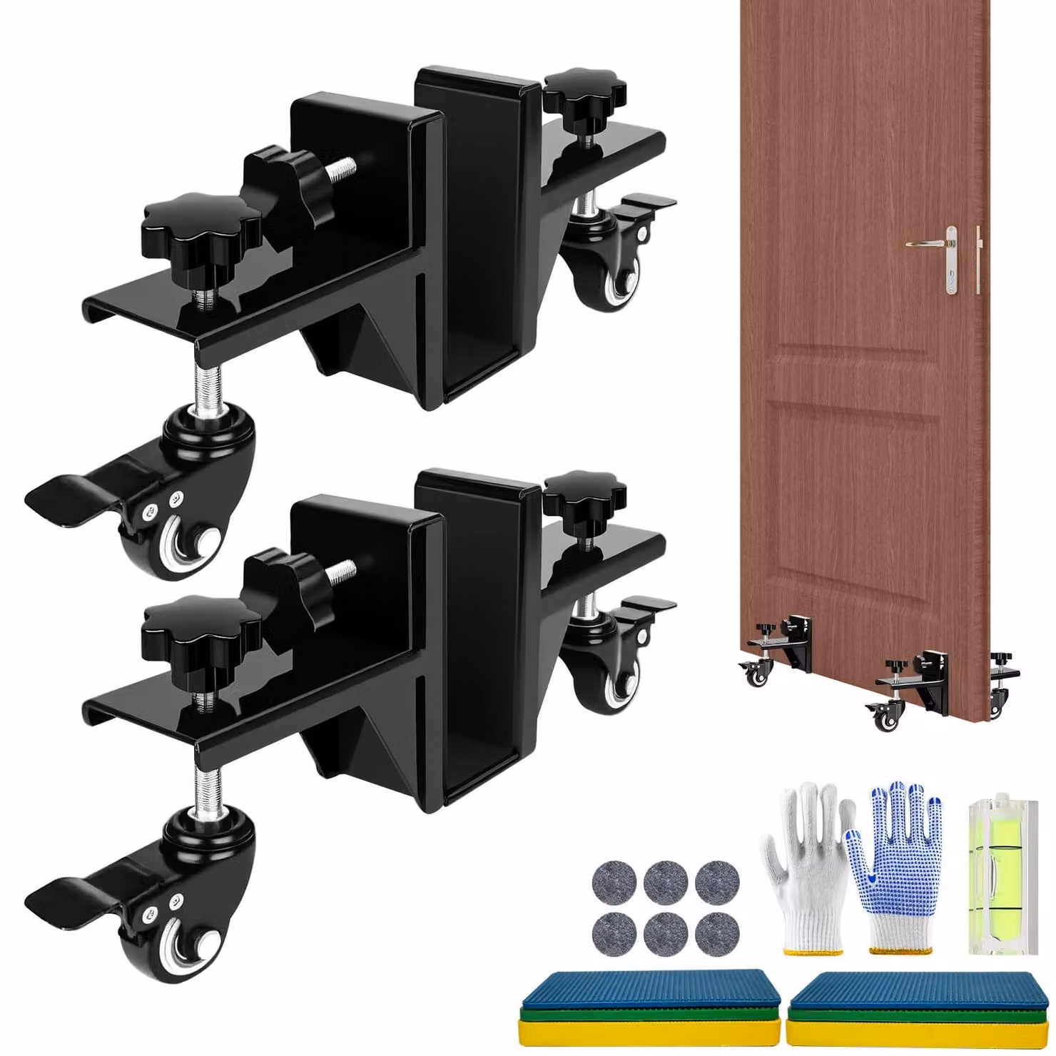 Set completo di attrezzi per porte con sollevatori e accessori