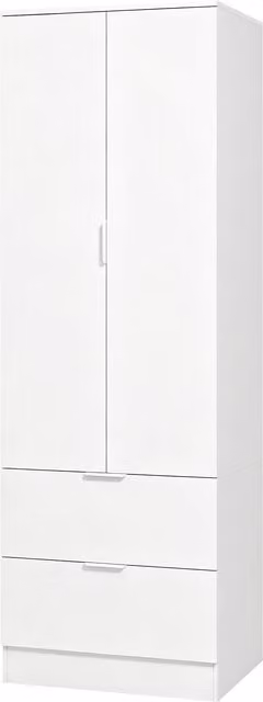 HOMCOM Armadio guardaroba con 2 ante soft-close, 2 cassetti e asta, 60x47x180 cm, bianco   Aosom Italy