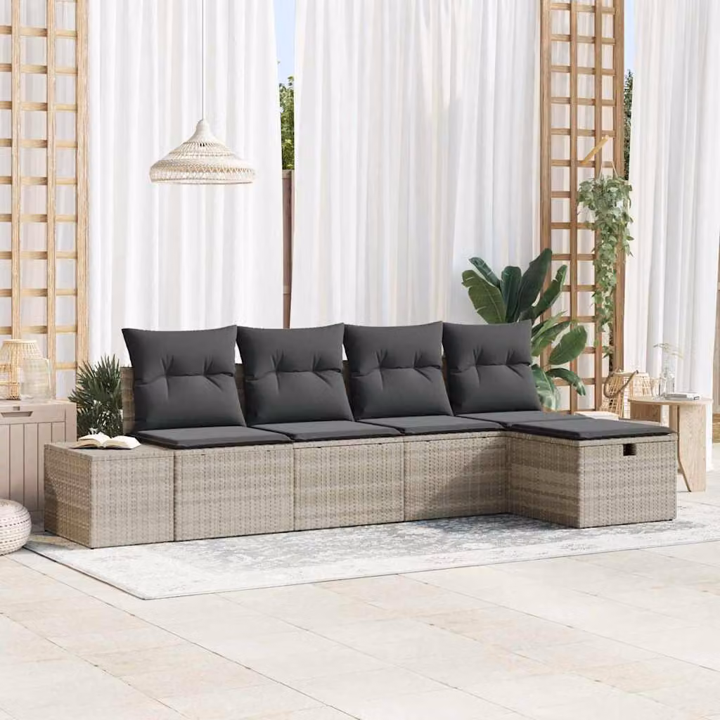 Maison Exclusive - Set di divani da esterno, 6 pezzi, in rattan sintetico