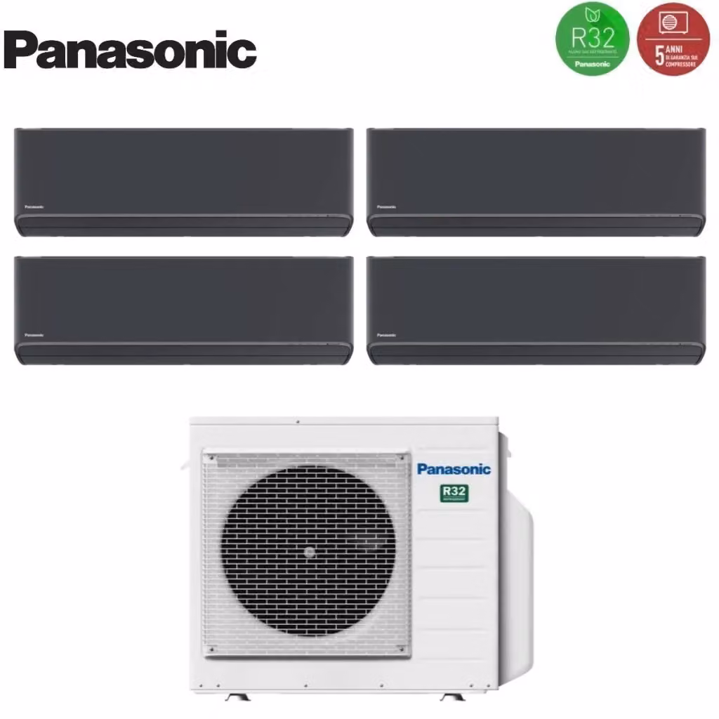 Condizionatore Quadri Split Panasonic Etherea Dark Grigio Antracite con Wi-Fi Integrato e CU-4Z68TBE R-32 Classe Energetica A++ – 2